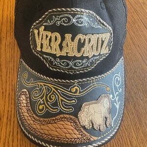 Vera Cruz Black Embroidered Hat